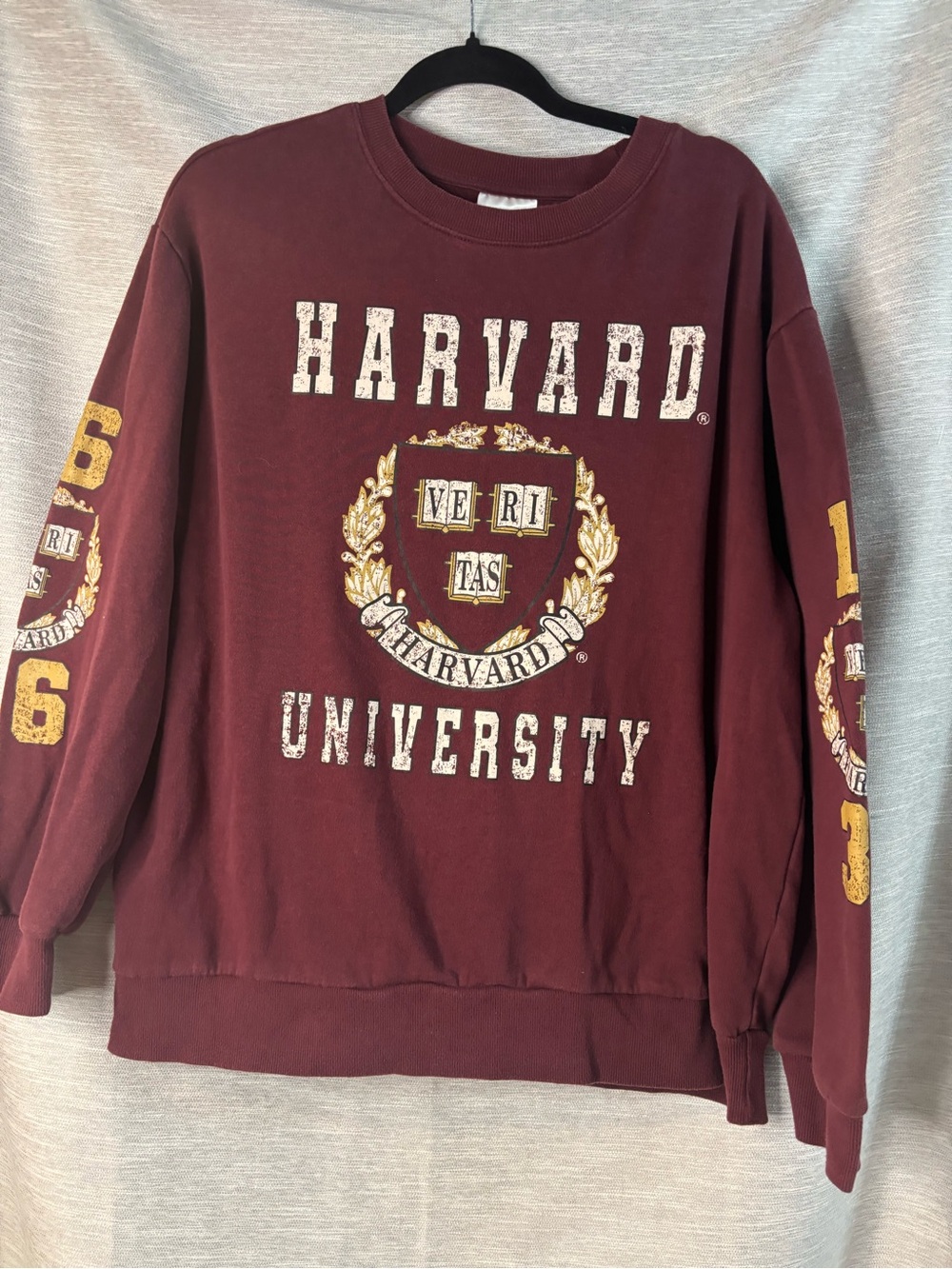 Harvard Maroon Crewneck Sweatshirt - Classic University Logo